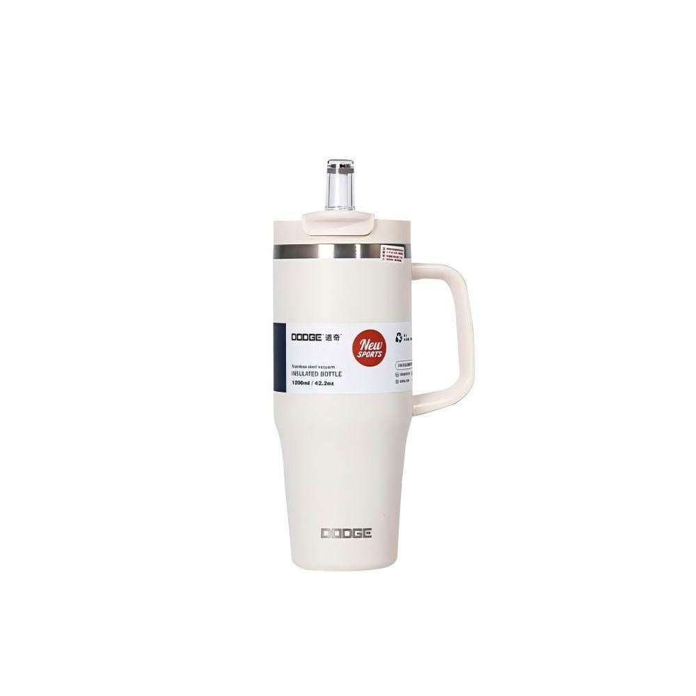 Dodge Premium Dual-Drink Insulated Mug with Straw, 900ml, 304 Stainless Steel, with Handle, Insulated Mug, Elephant Mug, Magnetic Straw Lid, Travel Mug