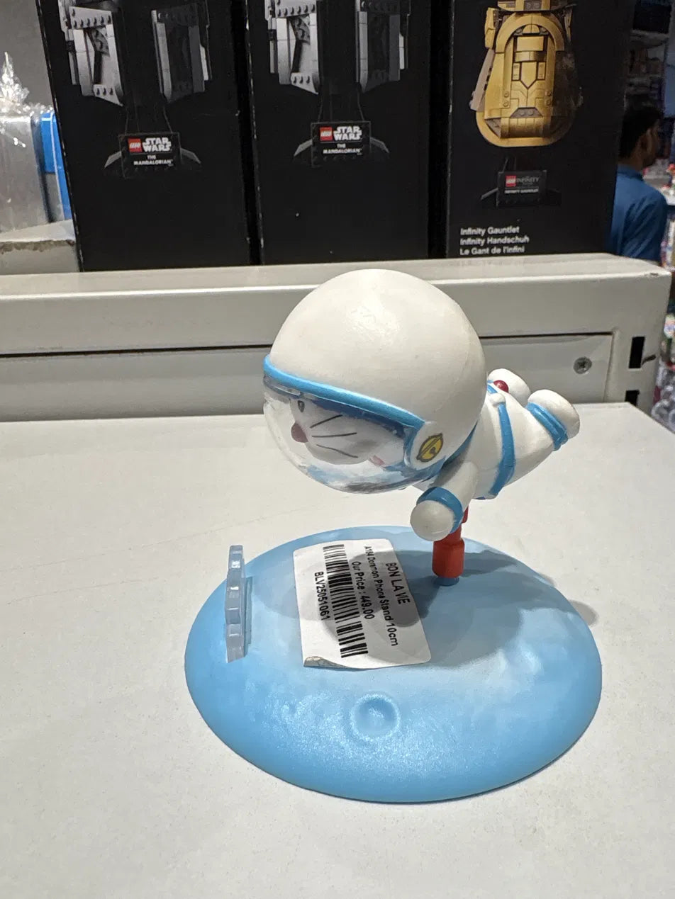 Doraemon Astronaut Phone Stand Figure - 10cm Collectible Desk Accessory