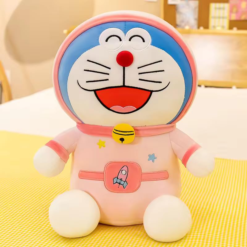 Doraemon Soft Toy for Girl Kids Action Figure, Soft Lovable Hugable Cute Giant Life Size Plush & Stuffed Toys Birthday Gifts Home Decoration Toys (Size 25 cm) (Pink)