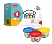 Funskool Fundough Double Decker, 4 tubs of Dough, 75 grams each, Toys for Kids, Shaping, Sculpting, 3 Years and Above, Multicolour