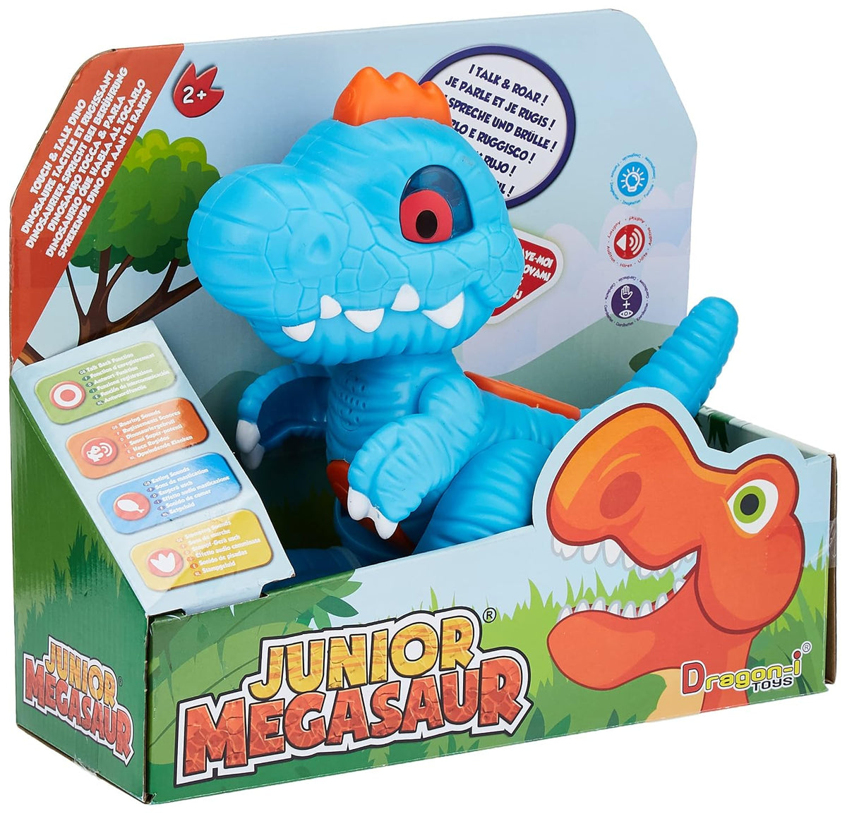 Dragon-I Junior Megasaur Touch and Talk Dinosaur Toy - Blue