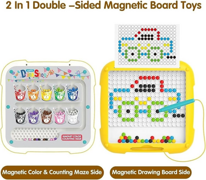 2 in 1 Magnetic Drawing Board with Color & Number Counting Maze