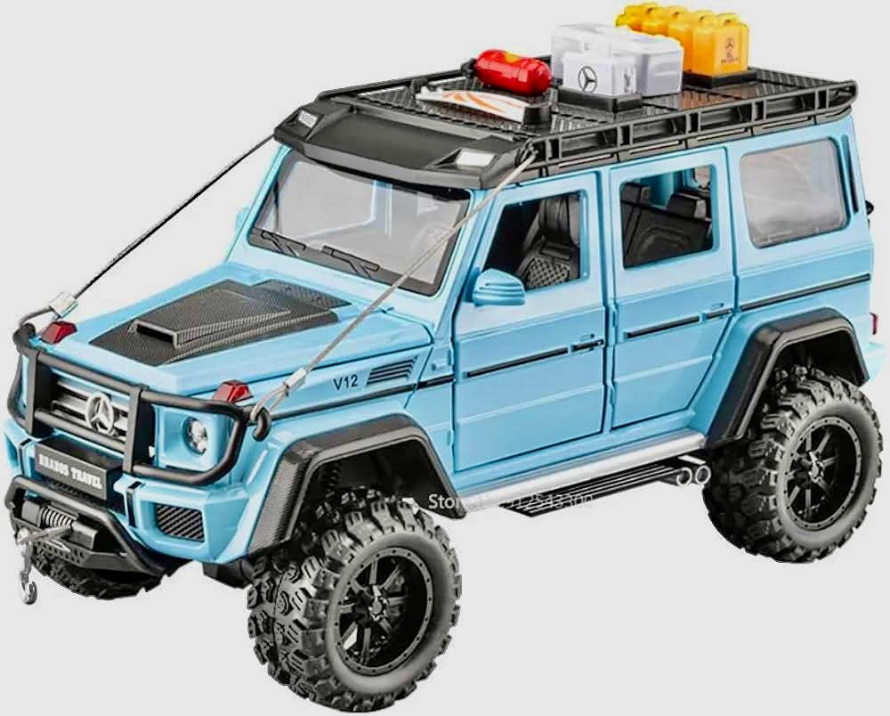 Die-Cast 1:24 Scale Alloy Off-Road Model Car with Sound, Light & Pull-Back Function