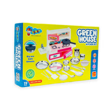 Green House Kids Kitchen Playset with Stainless Steel Utensils