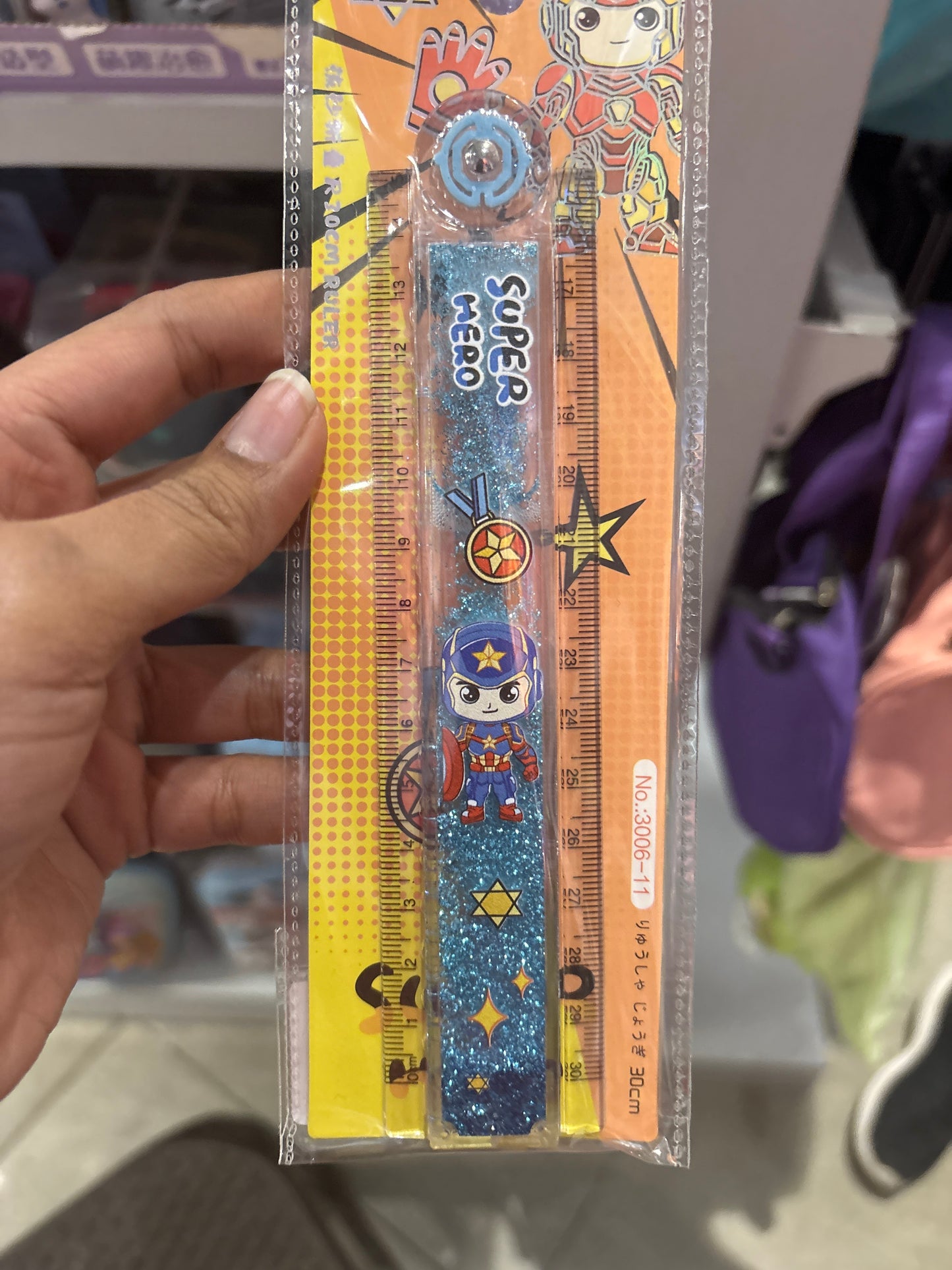 Avengers Foldable Ruler with Spinner and Stencil - 30cm