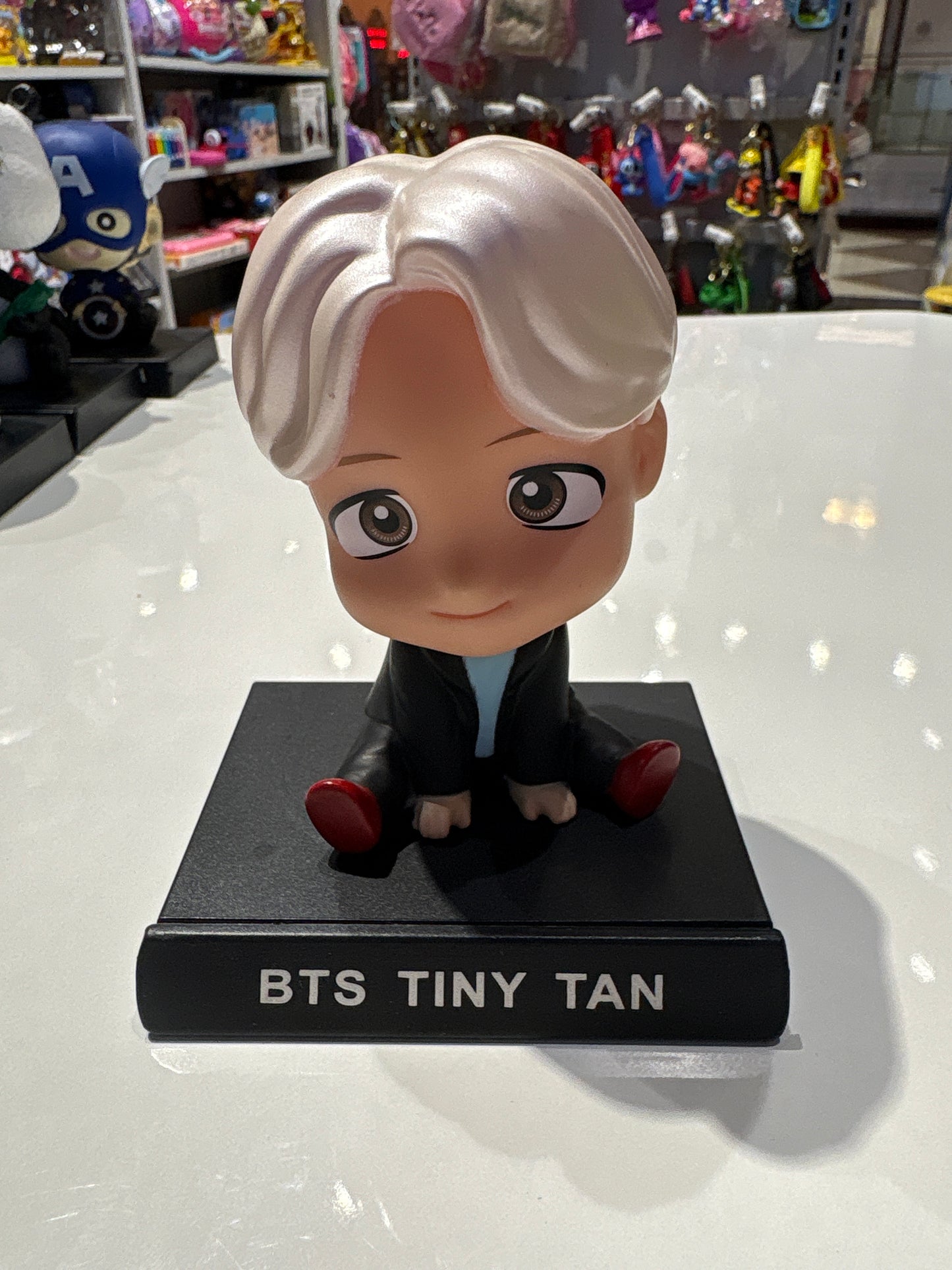 Car Dashboard and Home Decoration Accessories Bobble Shaking Head Avengers (12 Cms_Brown) Free : 3M Double Side Tape