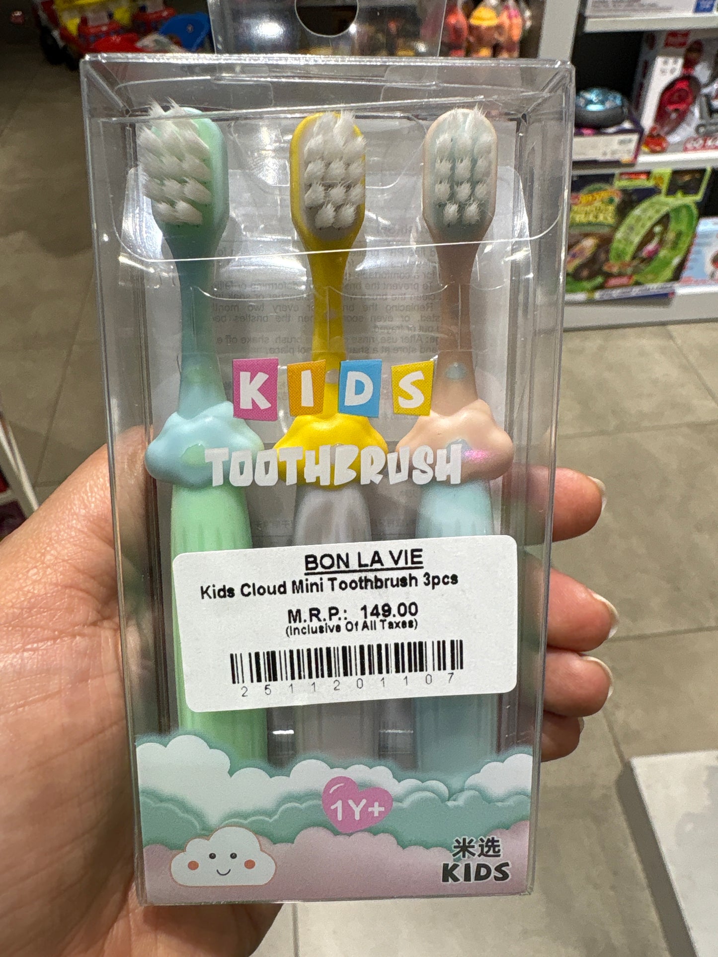 Kids Cloud Mini Toothbrush 3pcs