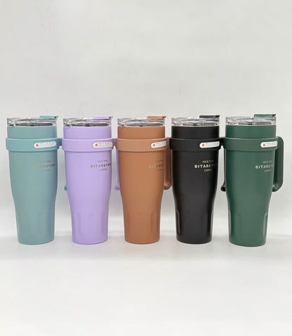 Sitarayuri Insulated Coffee Tumblers With Handle And Straw -1200 ml