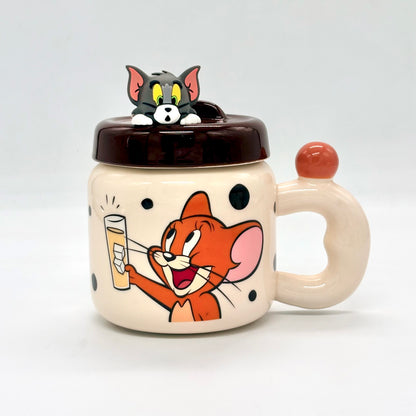 Tom and Jerry Ceramic Mug with Character Topper Lid