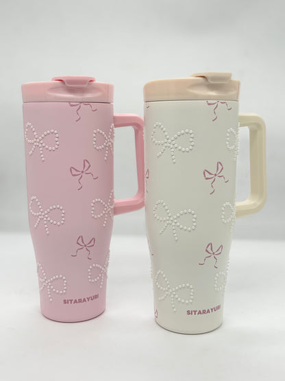 Bow Pearl Insulated Tumbler 1200ml with Straw