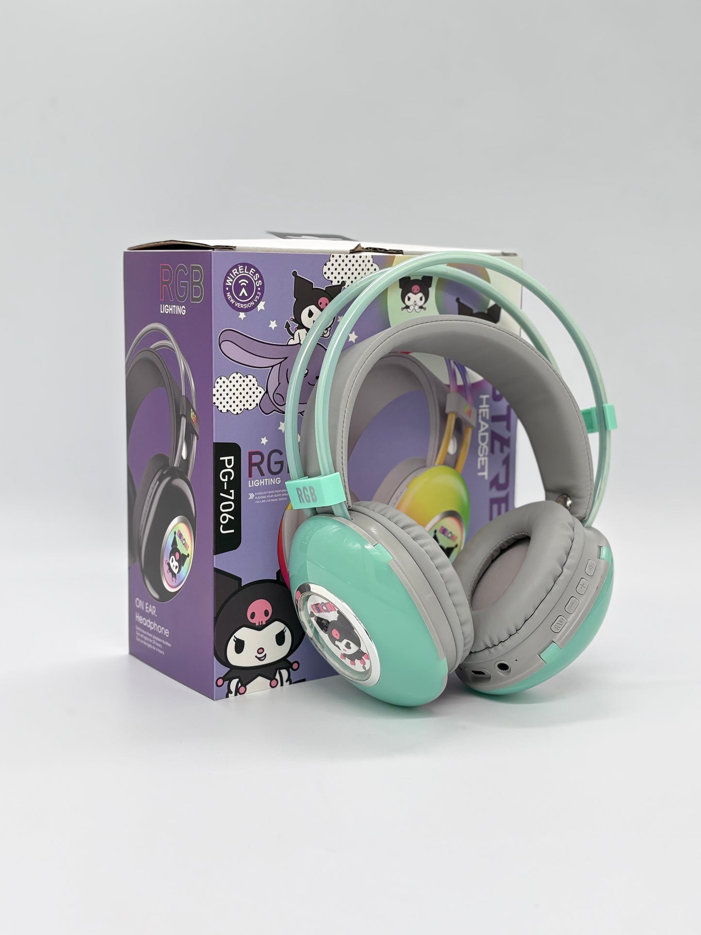 Kuromi Bluetooth Wireless Headphone with Lighting Effects