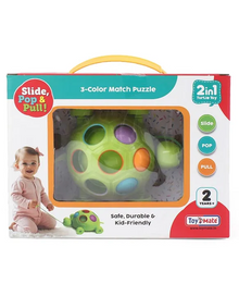 Slide, Pop & Pull Turtle Toy – 2-in-1