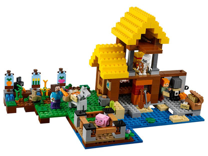 Brick My World Minecraft Farm Cottage Mega Blocks 840 Pcs - Building Set for Ages 6+