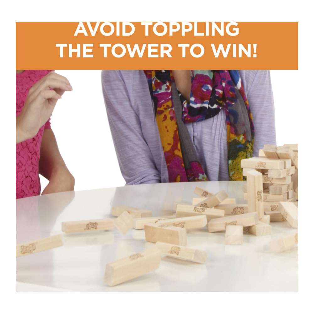 Hasbro Jenga Tube Stacking Tower Game for Kids 6Y+, Multicolour