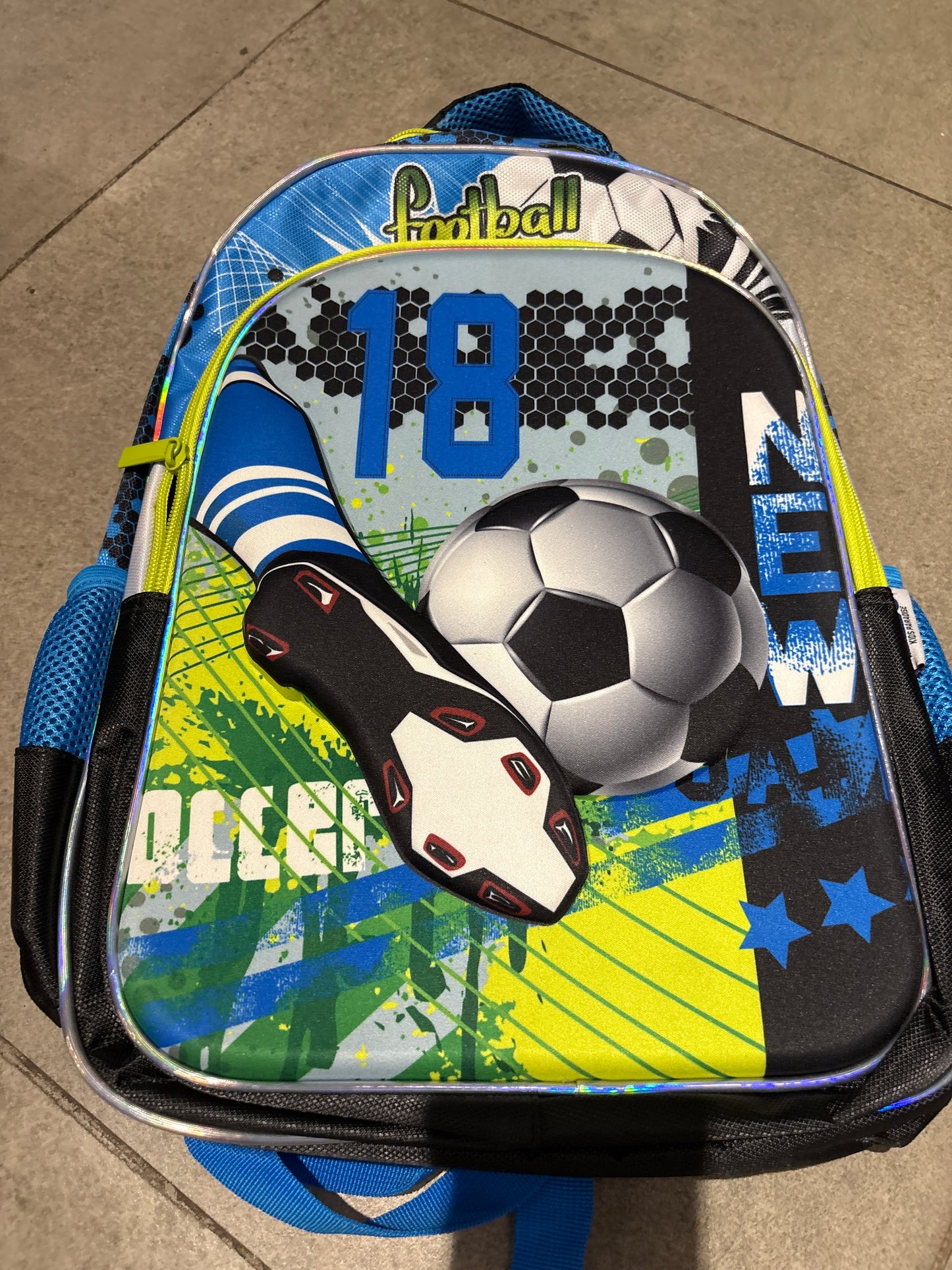 Football Theme School Backpack with Trolley Fitting 46cm