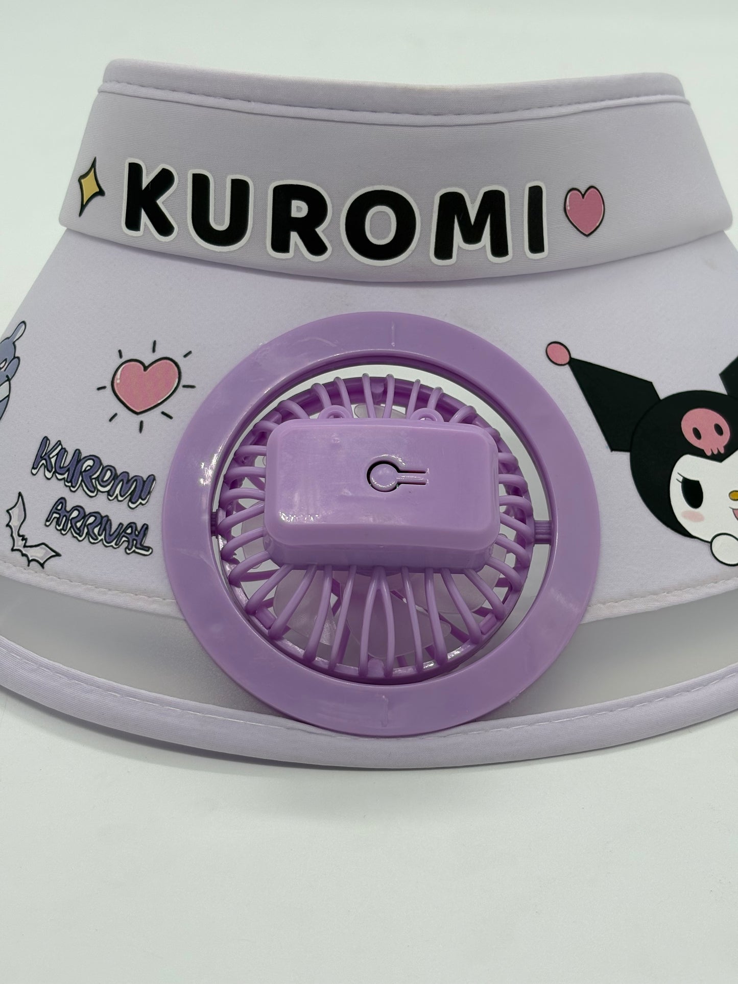 Kuromi Cooling Fan Sun Visor Cap With USB Rechargeable
