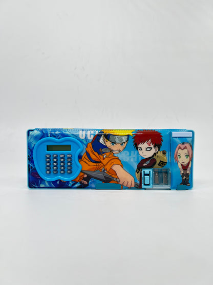 Naruto Magnetic Pencil Box with inbuilt Calculator
