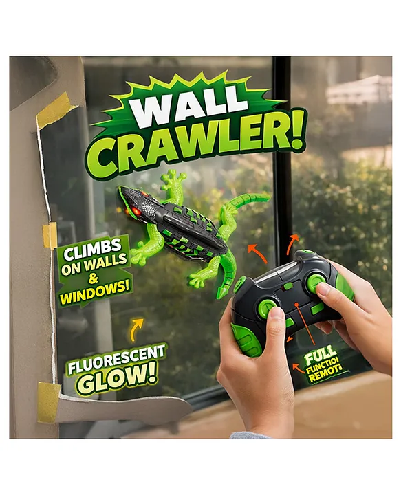 RC Wall Crawler Lizard Toy with Fluorescent Glow and 2 Game Modes