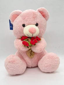 Teddy with Flower Bouquet Soft Toy 45 cm