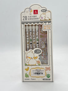 2B Animal Printed Pencil Set with Eraser & DIY Stickers – Pack of 5