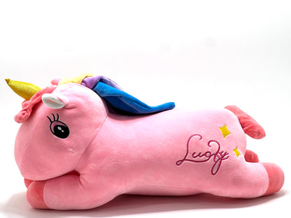 Lying Unicorn with Blanket Soft Toy