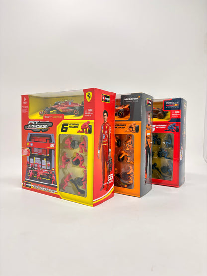 Bburago Original Formula 1 Pit Lane Garage Set with 1:64 Die Cast Car