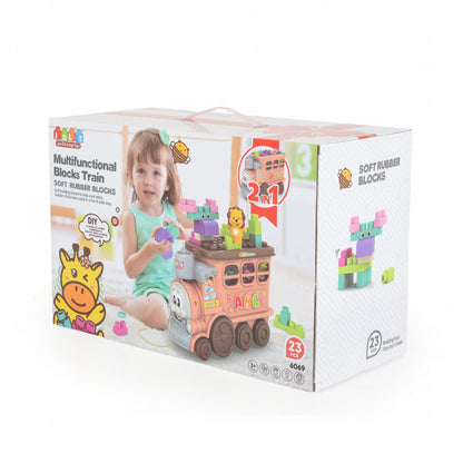 Multifunctional Blocks Train with Soft Rubber Building Blocks – 23 Pcs