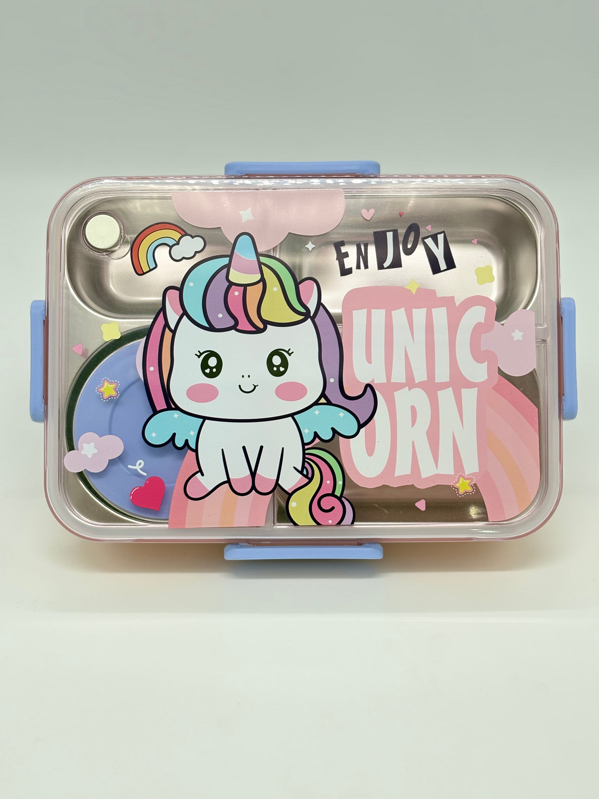 Unicorn Kids 304 Stainless Steel Lunch Box with Spoon, Fork & Container - 700ml