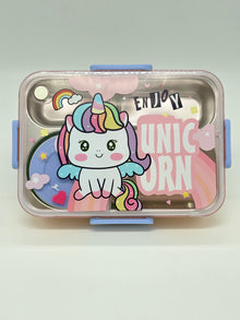 Unicorn Kids 304 Stainless Steel Lunch Box with Spoon, Fork & Container - 700ml