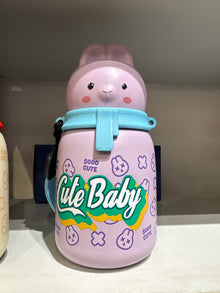 Cute Baby Bunny Shape Kids Vacuum Water Bottle 350ml