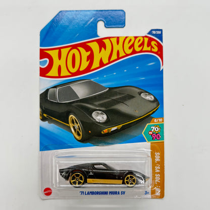 Hot Wheels 1:64 Die-Cast Set of 4 - 67 Austin Mini Van, 71 Lamborghini Miura SV, Decidedly Go, Haulerback