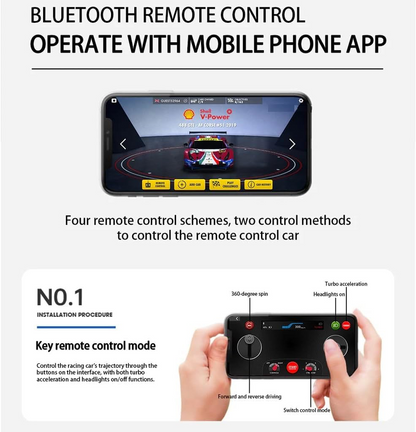 Bburago Shell Racing Legends Ferrari 296 GTB Bluetooth Smartphone Control Car 1:41 Scale