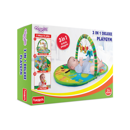 Giggles 3 in 1 Deluxe Play Gym Mat- Green