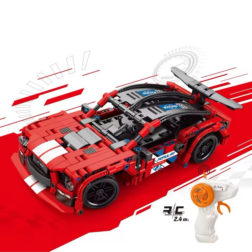 DIY RC Super Car Building Block Set - 433 Pieces with 2.4GHz Remote Control