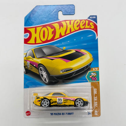 Hot Wheels Set of 4 - Batman and Robin Batmobile, 95 Mazda RX-7 Drift, Mid Mill, Hi-Roller 1:64 Die-Cast