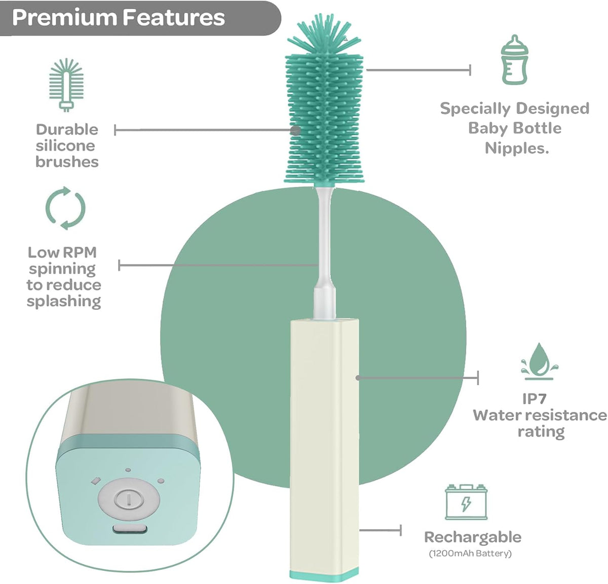 Electric Bottle Cleaning Brush – Multi-Function