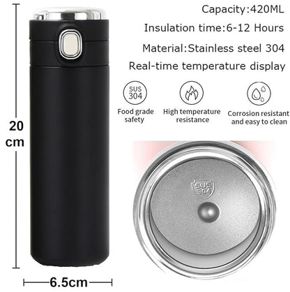 Steel Vacuum Flask with LED Temp Display 420 ml