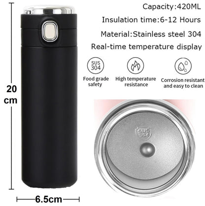 Steel Vacuum Flask with LED Temp Display 420 ml