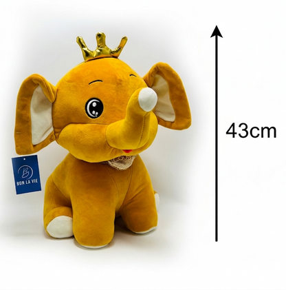 Elephant with Crown 43 cm Soft Toy