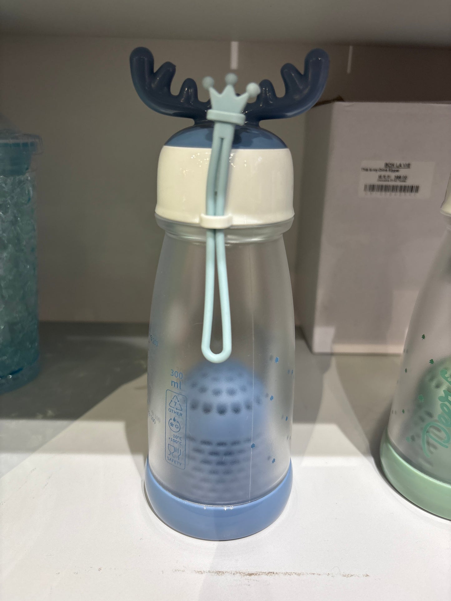 300ML PLASTIC BOTTLE WITH REINDEER HORNS