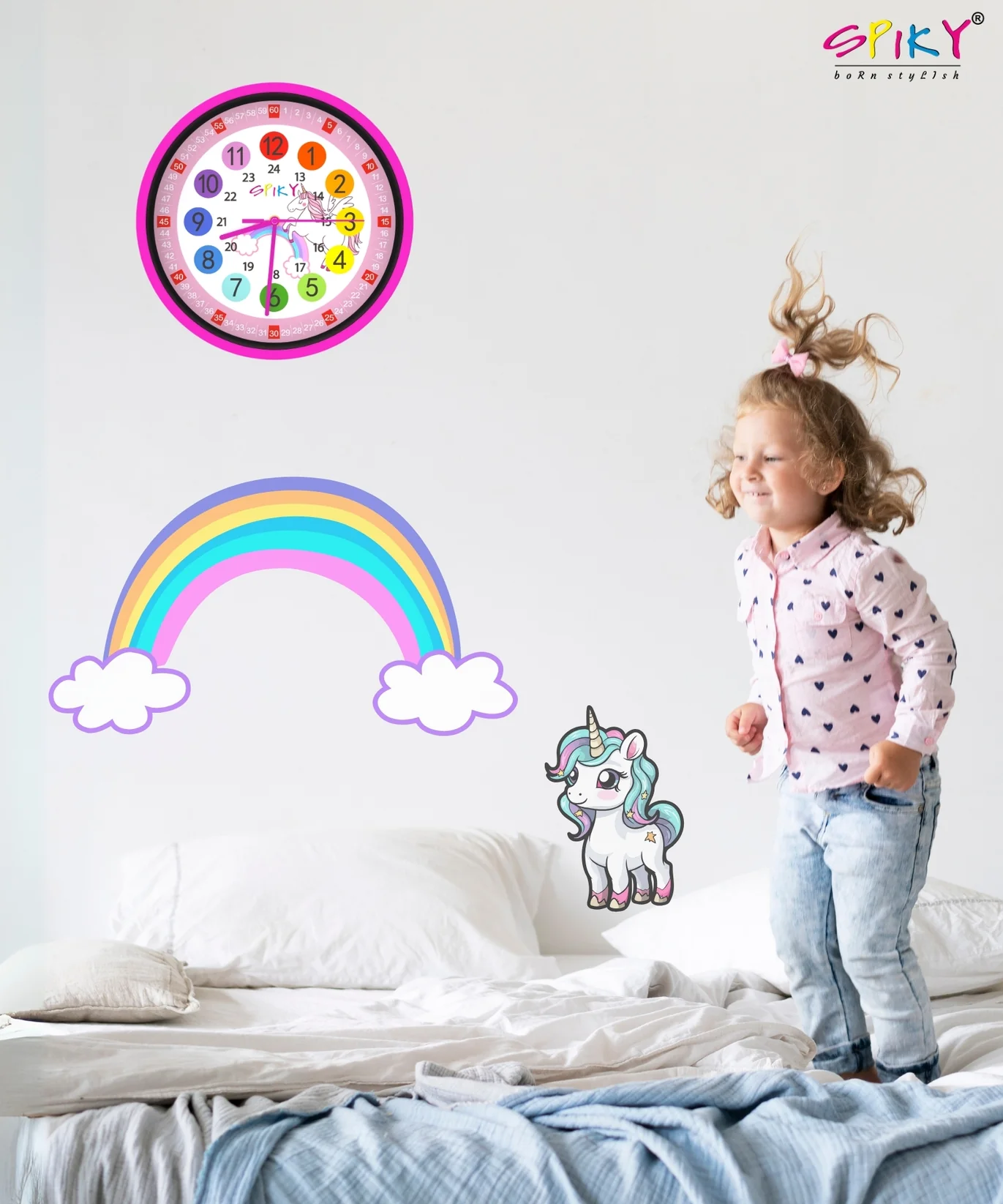 Spiky Wall Clock for Kids Boys And Girls