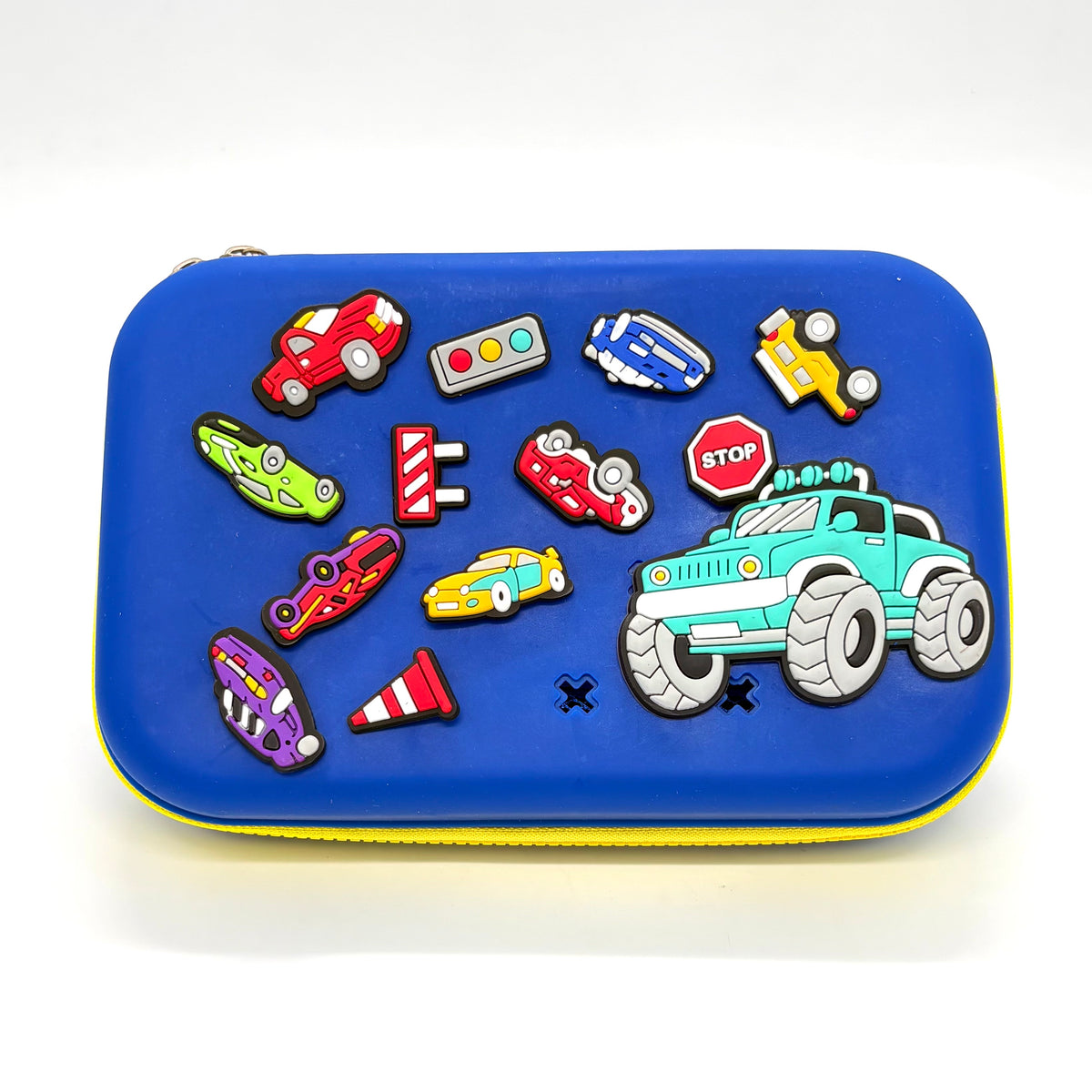 Cars Theme Silicone Pencil Case with 3D Jibbitz Charms