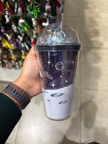 Astronaut Space Glitter Dome Tumbler with Straw