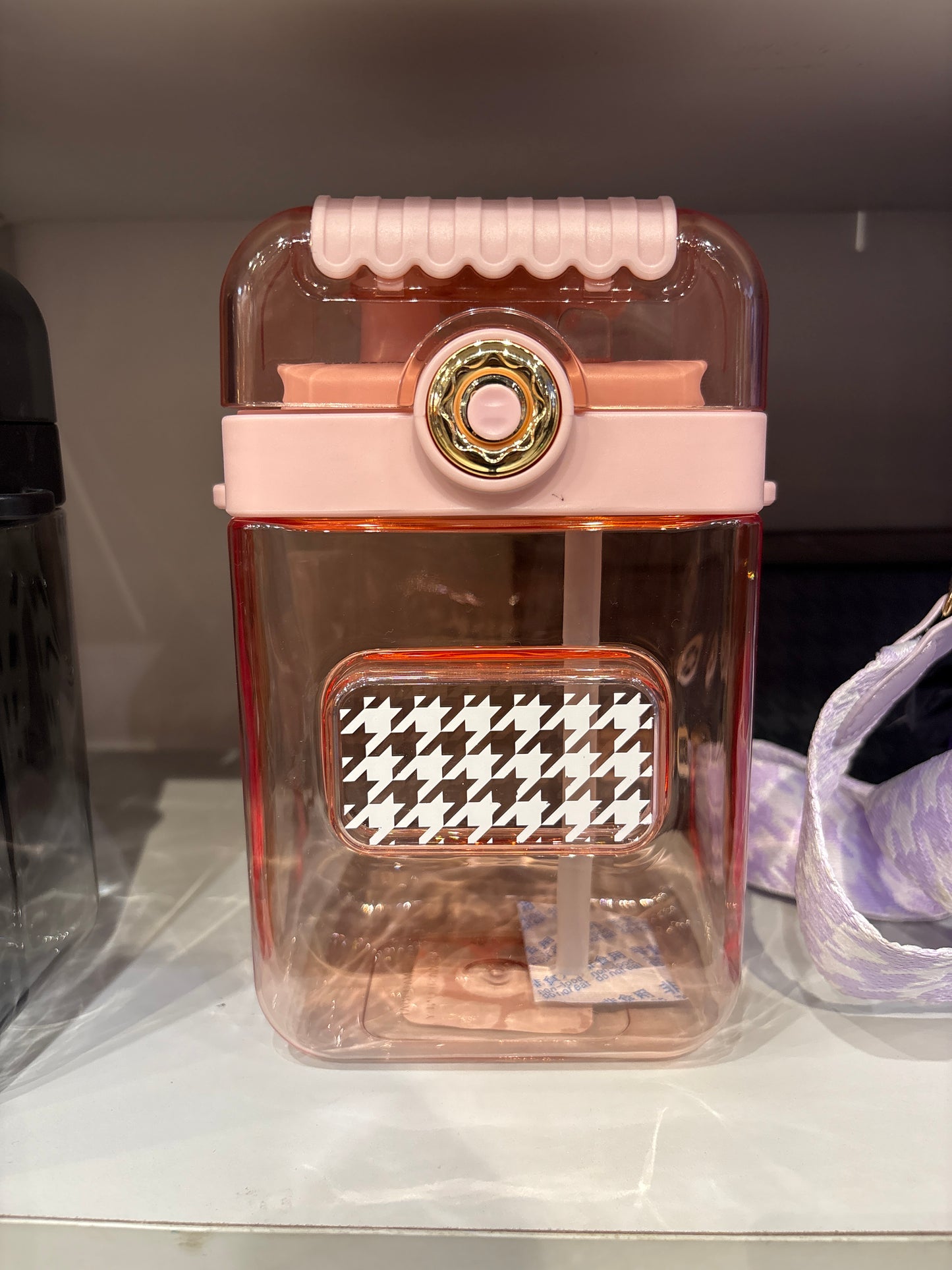Camera-Style BPA Free Sipper Bottle 850ml with Coin Pouch & Crossbody Strap