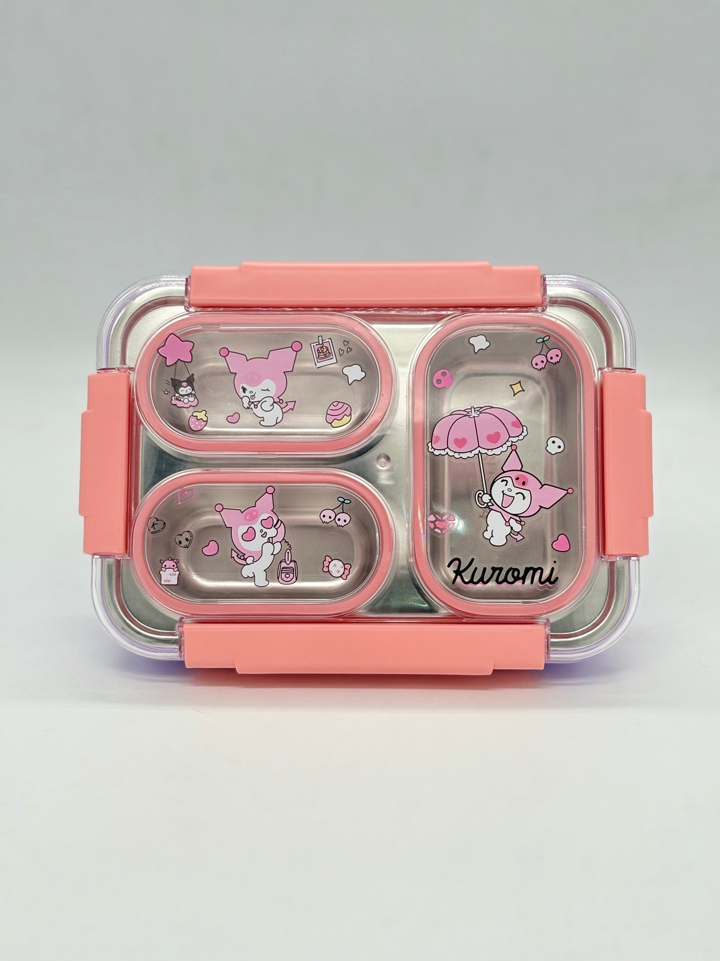Kuromi Character Partition Stainless Steel Lunch Box with Cutlery - 750ml