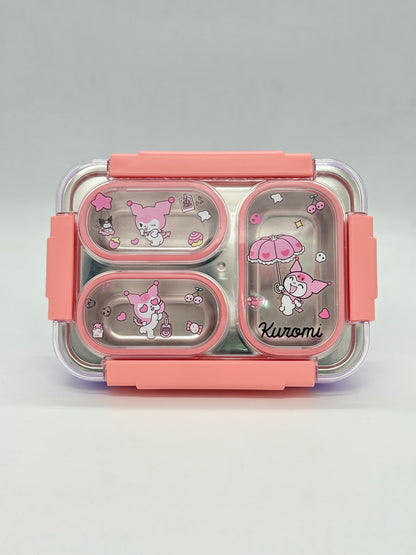 Kuromi Character Partition Stainless Steel Lunch Box with Cutlery - 750ml