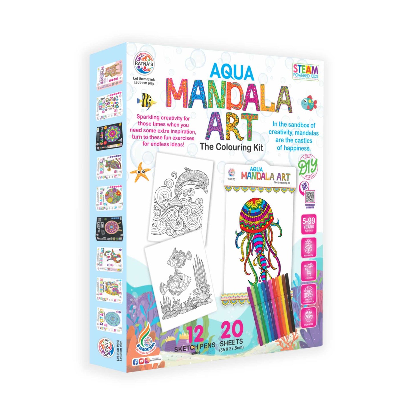 Ratna's Aqua Mandala Art Colouring Kit