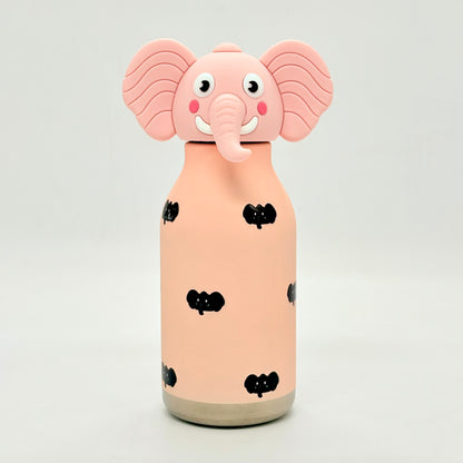Cute Animal Insulated Bottle 450ml with Straw & Leak-Proof Lid