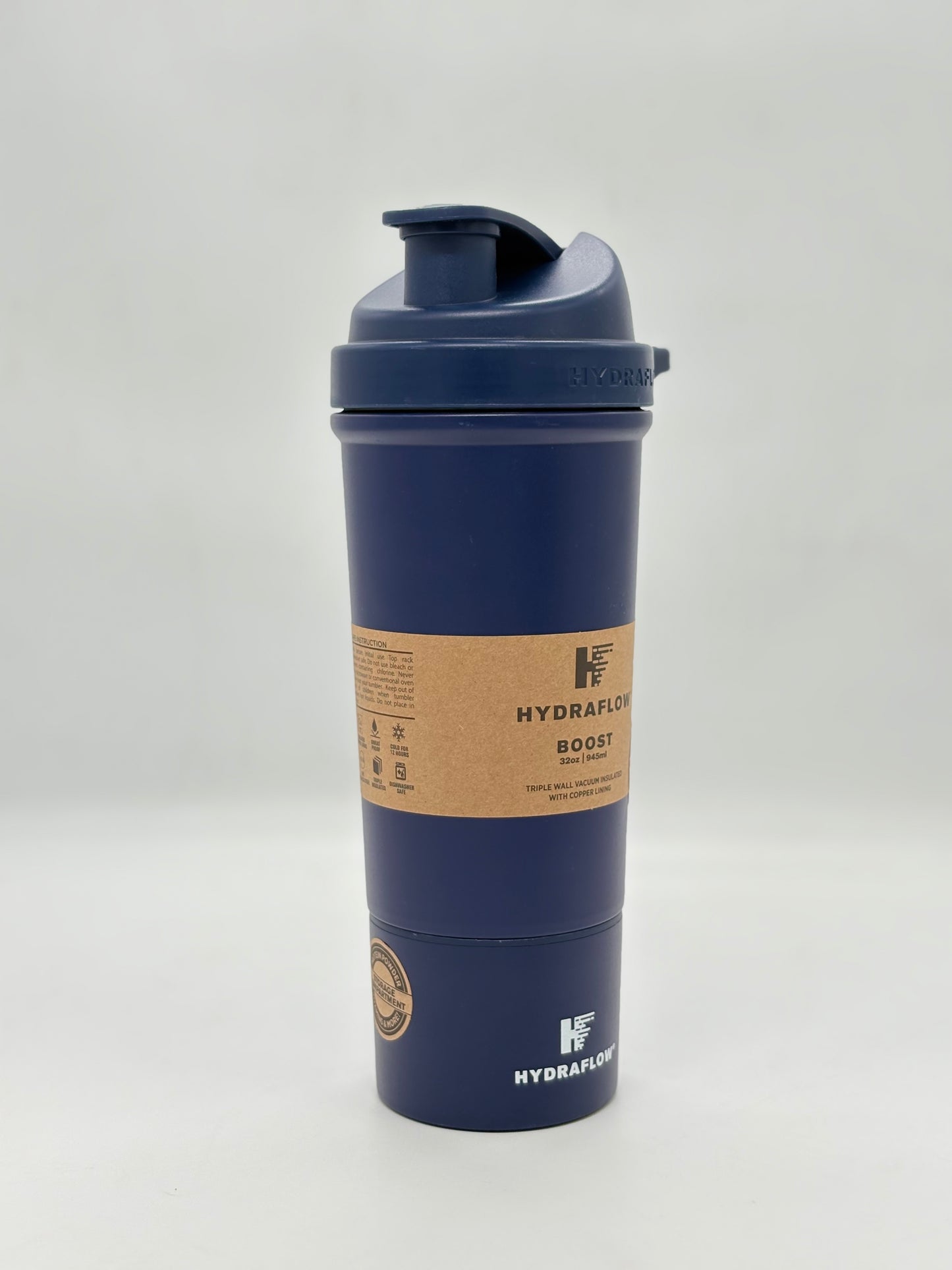 Hydraflow Boost Triple Wall Insulated Protein Shaker Bottle - 945ml
