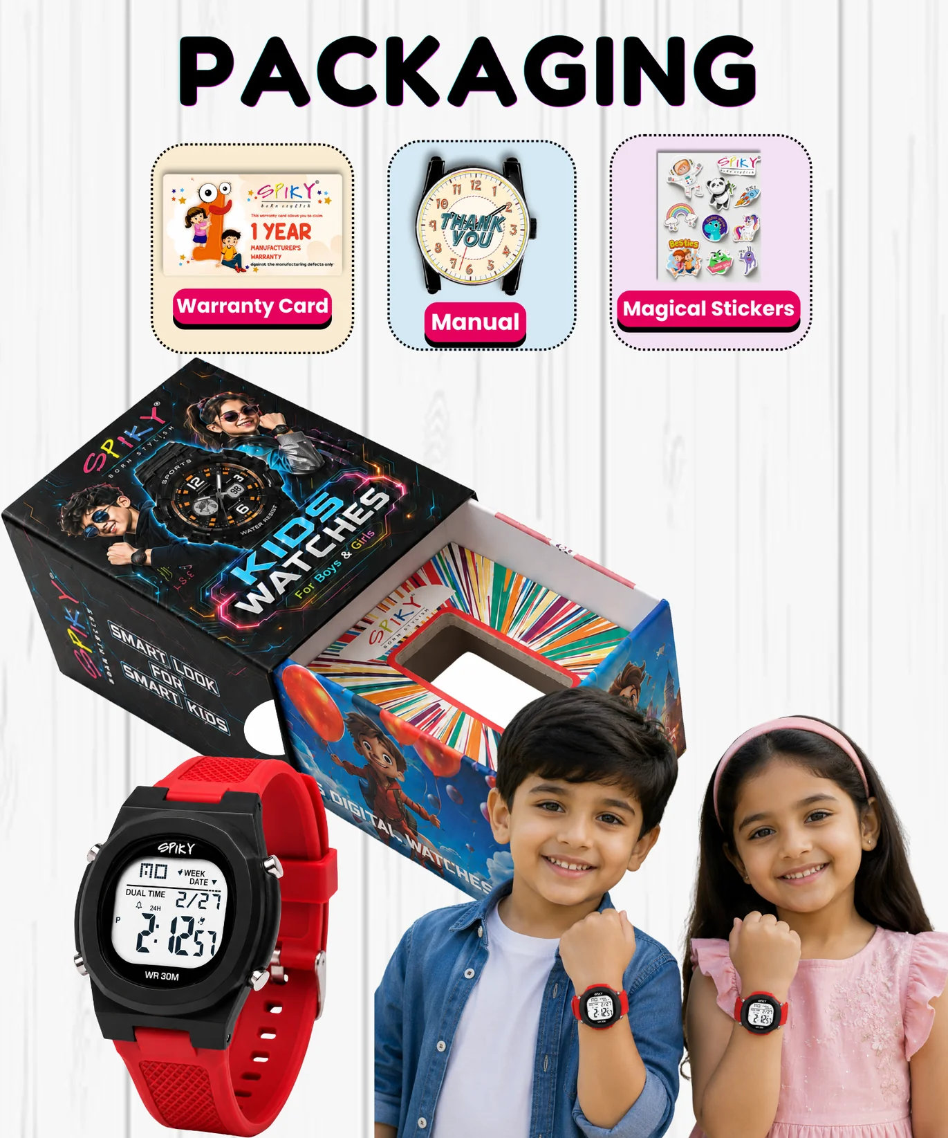 Spiky Spkeva65 Round Digital Sports Watch for Kids